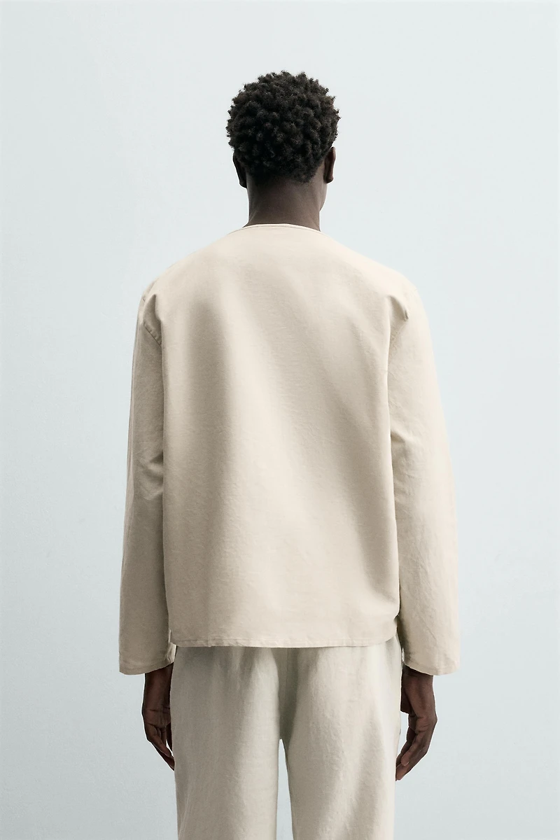 HEMP - COTTON HENLEY SHIRT