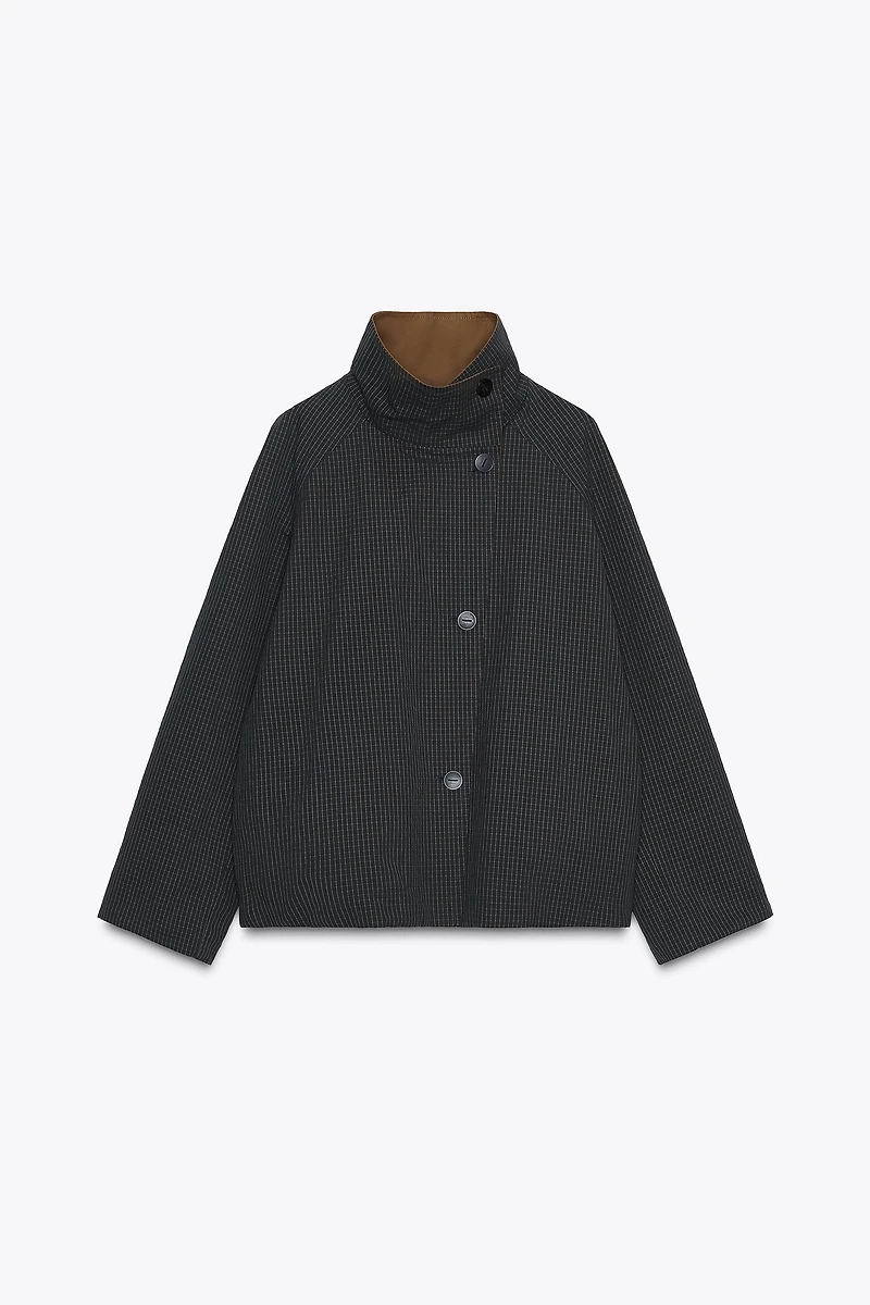 ZW COLLECTION REVERSIBLE SHORT TRENCH COAT