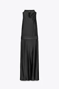 ROBE MIDI SATINÉE CEINTURE