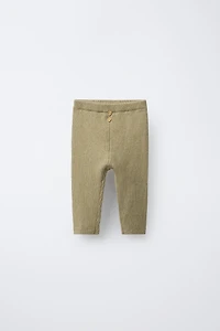 RIBBED LEGGINGS WITH BUTTONS