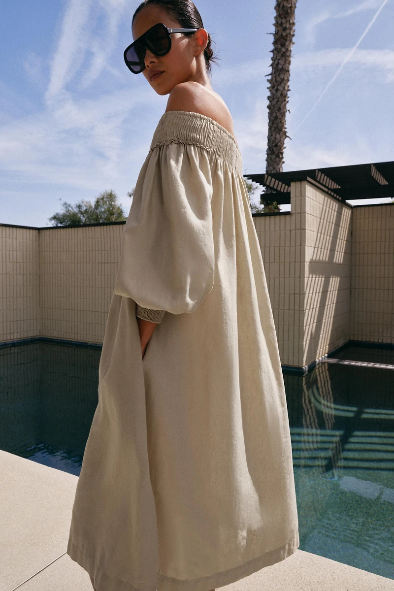 ROBE MI-LONGUE EN LIN ZW COLLECTION