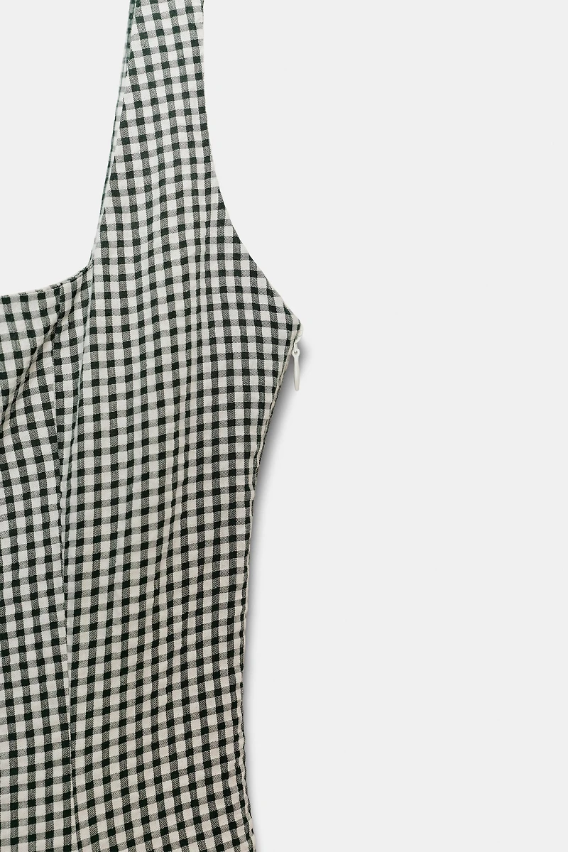 GINGHAM MIDI DRESS