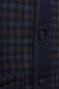 TEXTURED PLAID WOOL COAT