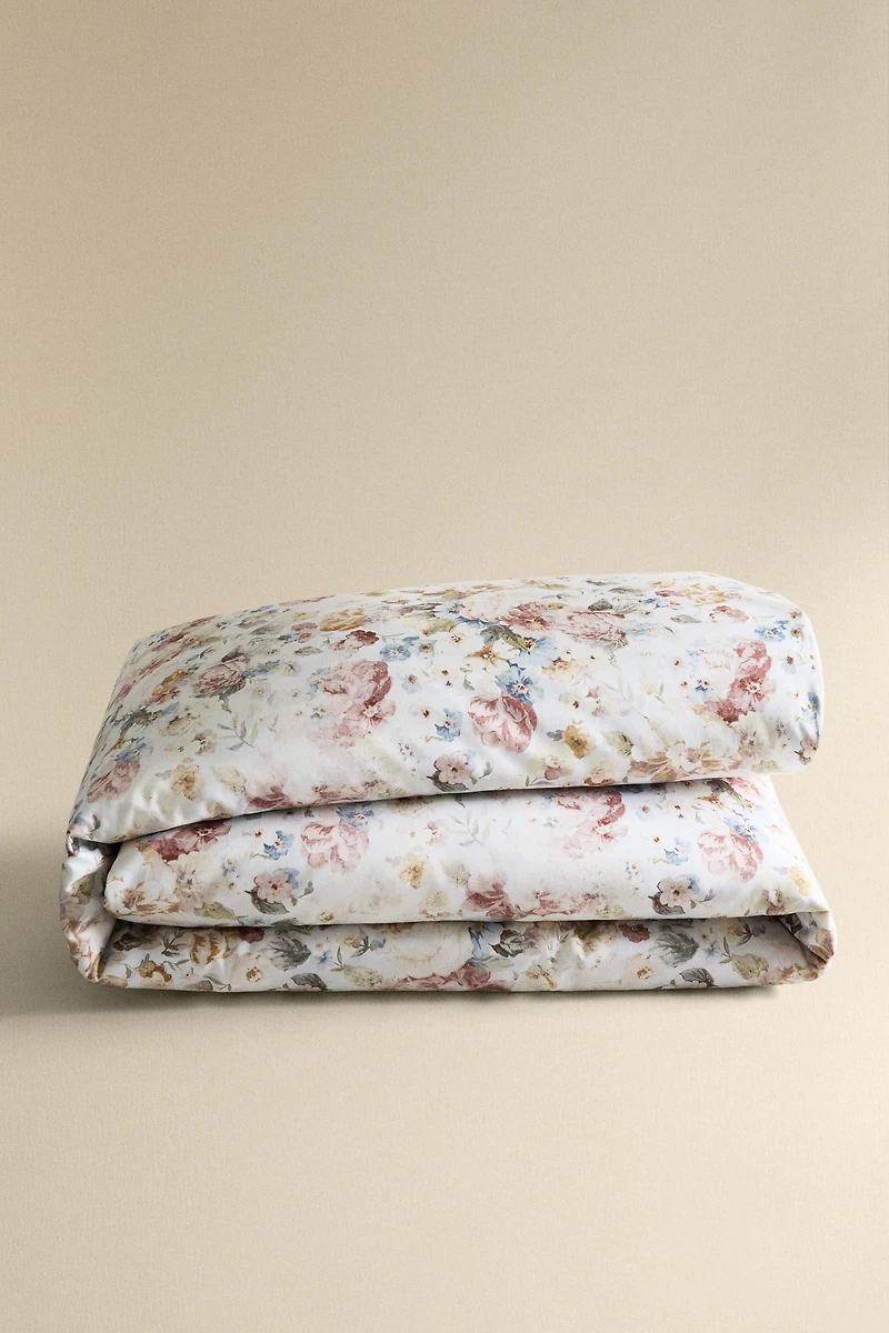 HOUSSE DE COUETTE SATIN FLORALE (300 FILS)