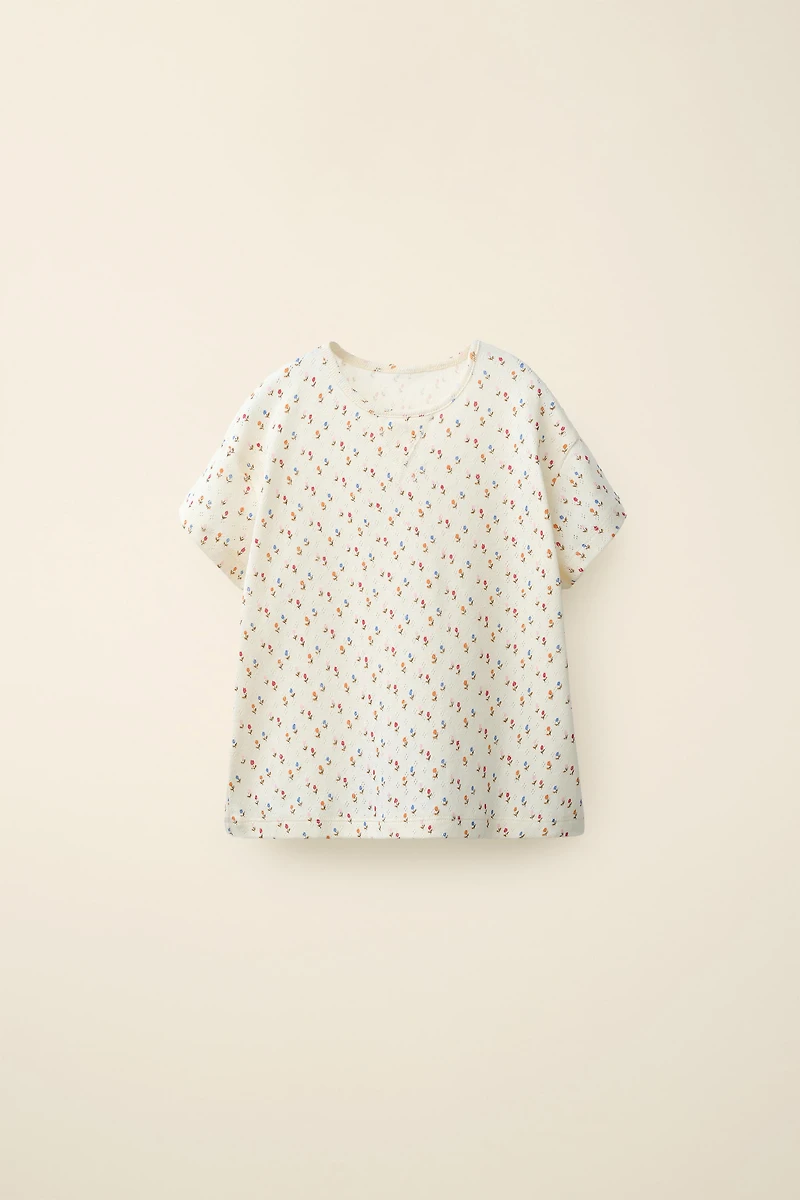 POINTELLE TULIP T-SHIRT CREATED BY CARAMEL LONDON X ZARA