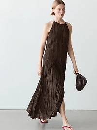 Robe midi fluide avec boutons