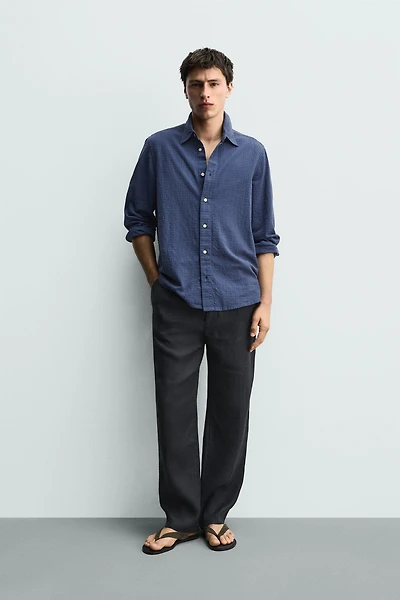100% LINEN PLEATED PANTS