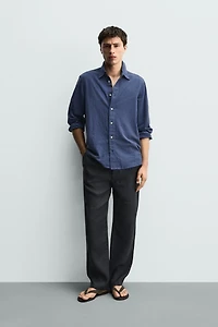 100% LINEN PLEATED PANTS