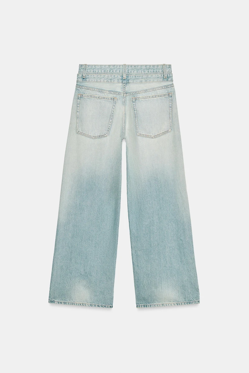 TRF DOUBLE WAIST MID-RISE STRAIGHT JEANS