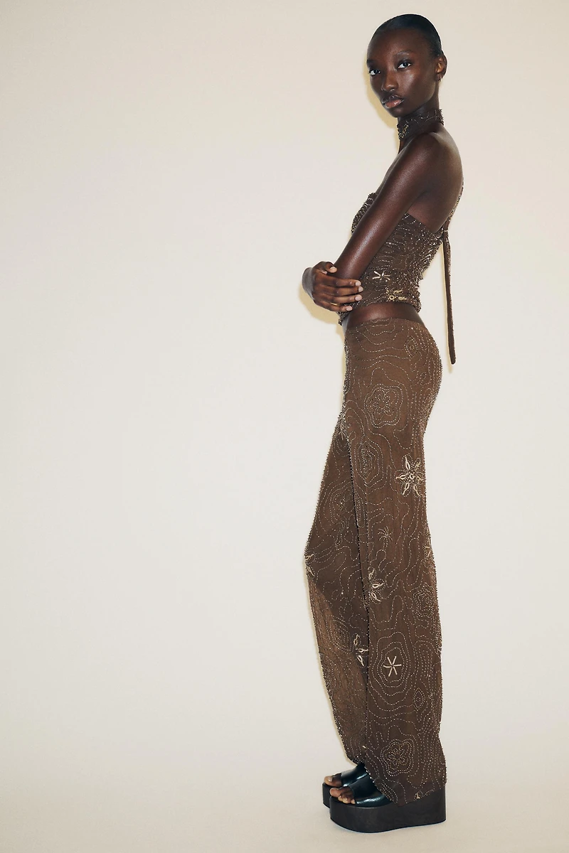 BEADED SEQUIN PANTS