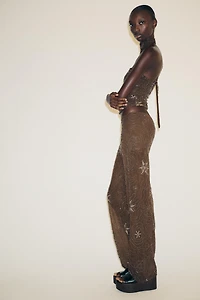 BEADED SEQUIN PANTS