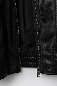 BLOUSON CROISÉ EN MATIÈRE SYNTHÉTIQUE