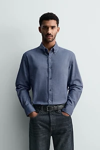 WASHED TEXTURED OXFORD SHIRT