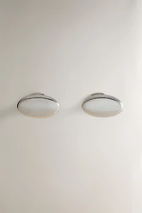 LOT BOUTONS MEUBLE OVALES METAL (LOT DE 2)
