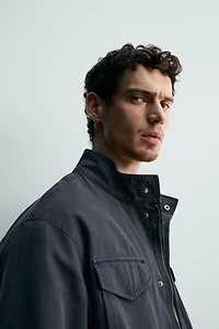 WASHED UTILITY POCKET JACKET