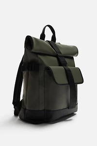 RUBBERIZED FLAP BACKPACK