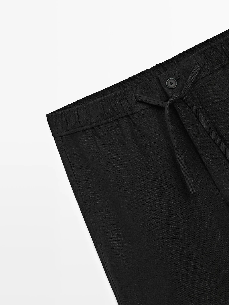 Linen jogger fit pants