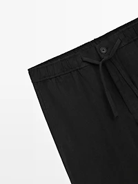 Linen jogger fit pants
