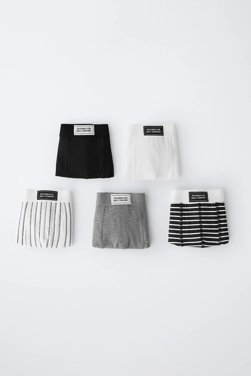 AGES 6-14 / FIVE-PACK OF BOXERS WITH LABEL