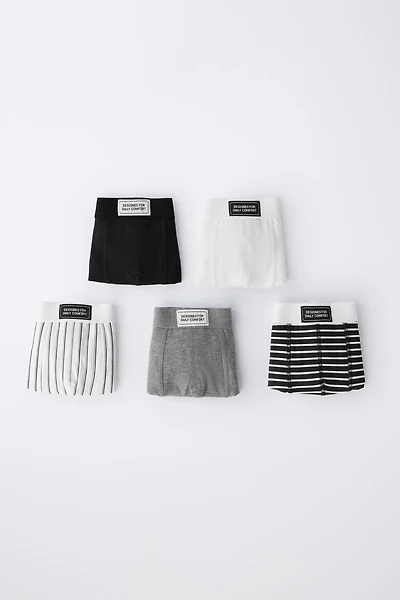AGES 6-14 / FIVE-PACK OF BOXERS WITH LABEL
