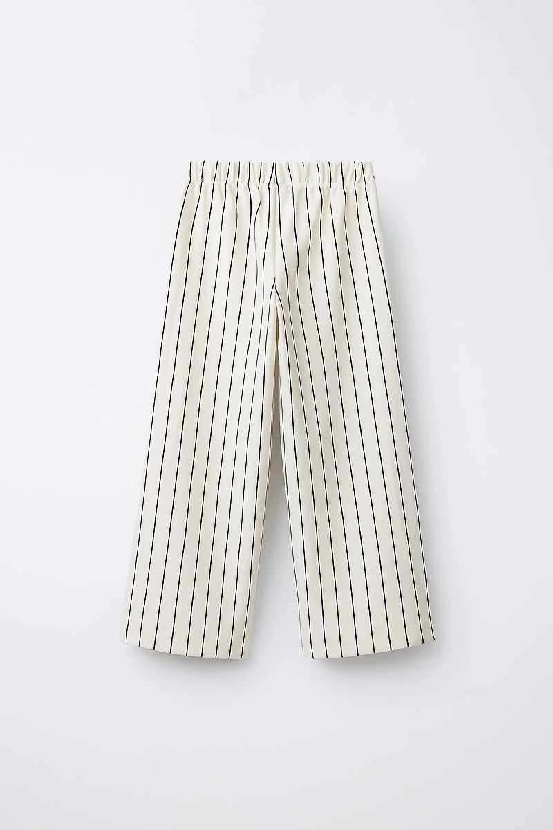 PANTALON WIDE LEG RAYURES EN MAILLE POINT ROMA