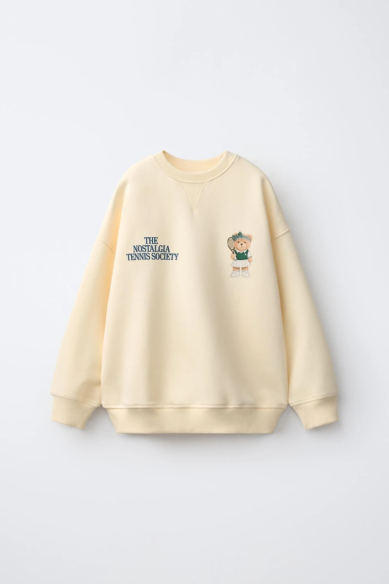 TEDDY BEAR PRINT SWEATSHIRT