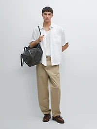 Chemise manches courtes 100 % lin