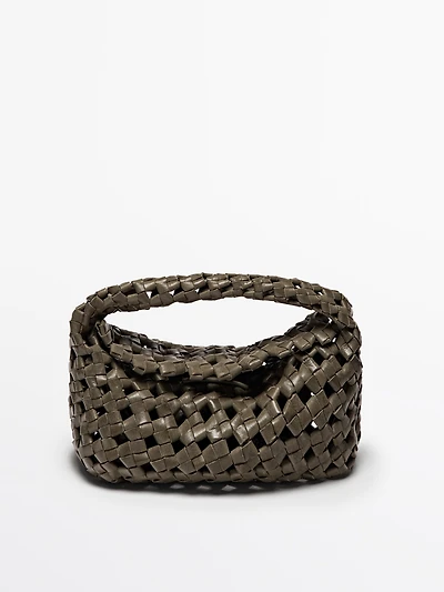 Nappa leather braided mini bag