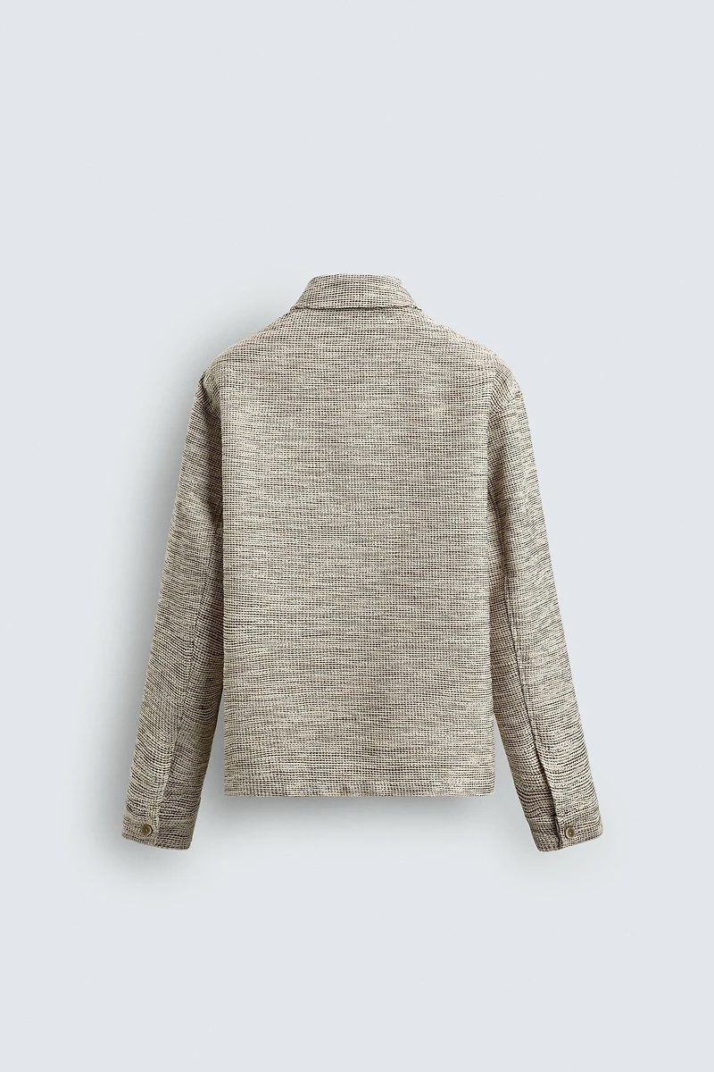 CONTRAST TEXTURED OVERSHIRT