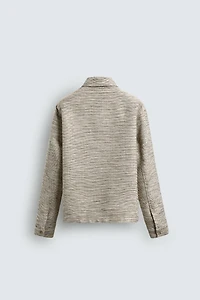CONTRAST TEXTURED OVERSHIRT