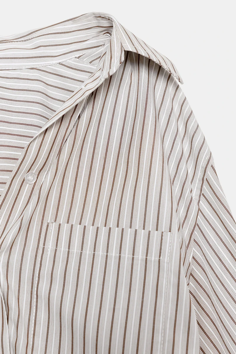 CHEMISE OVERSIZE RAYURES MANCHES CHAUVE-SOURIS