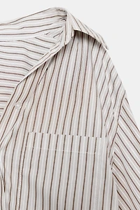 CHEMISE OVERSIZE RAYURES MANCHES CHAUVE-SOURIS