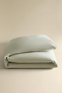 HOUSSE DE COUETTE LIN ET COTON RAYURES