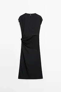 Long flowing printed dress with knot detail