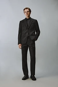 100% WOOL REGULAR FIT SUIT PANTS