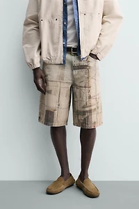 ABSTRACT PRINT BAGGY FIT SHORTS