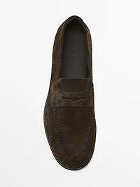 Split leather loafers