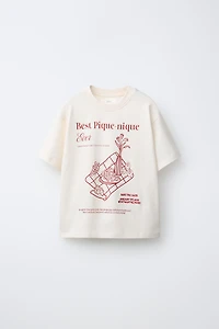 EMBROIDERED AND TEXT T-SHIRT