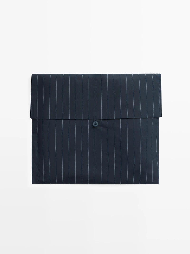 Short sleeve pyjama top and striped trousers