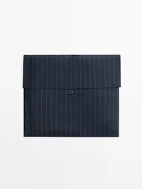 Short sleeve pyjama top and striped trousers