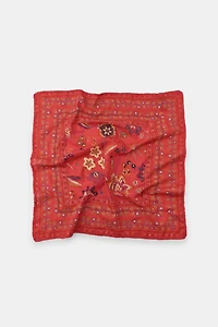 FOULARD IMPRIMÉ FLEURS BRODÉES FANTAISIE