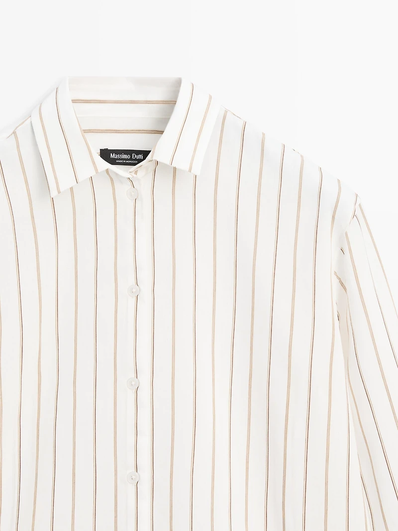 Flowing tricolor striped shirt