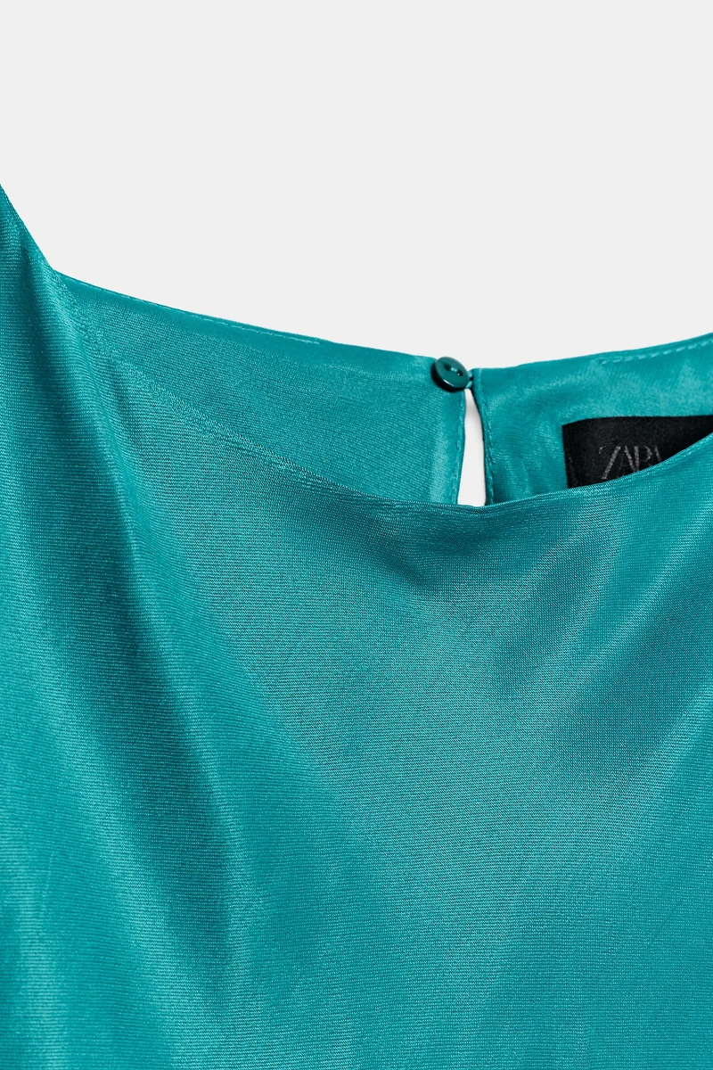 ROBE MI-LONGUE SATINÉE ASYMÉTRIQUE