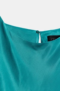ROBE MI-LONGUE SATINÉE ASYMÉTRIQUE