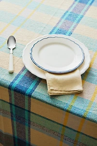 DYED THREAD CHECK TABLECLOTH