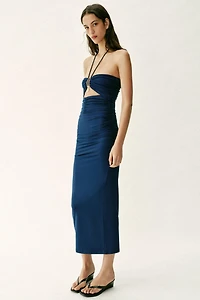 POLYAMIDE CUT OUT MIDI DRESS