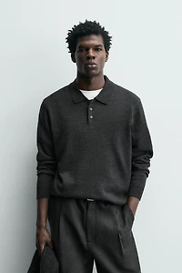 WOOL KNIT POLO SHIRT