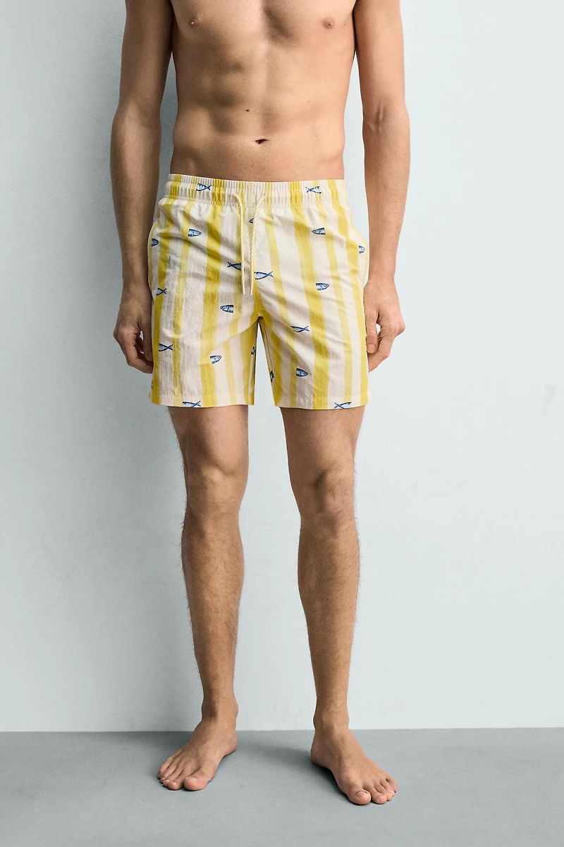 FISH STRIPE SWIMSUIT