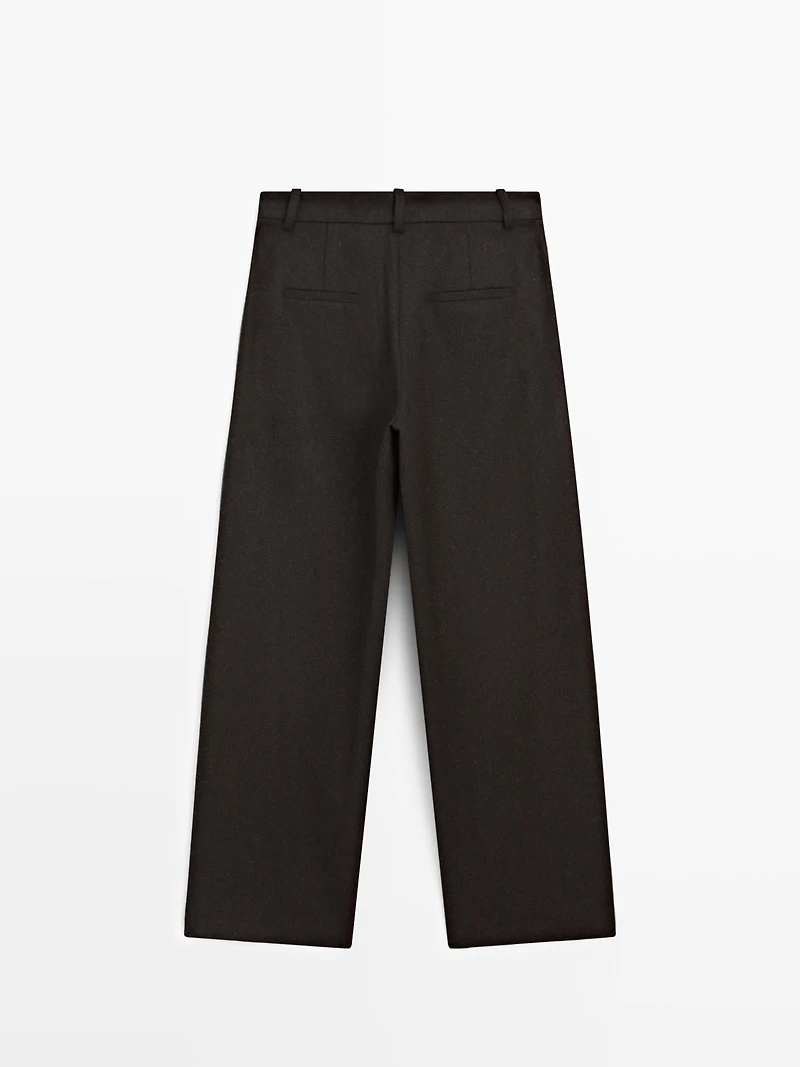Pantalon en flanelle de laine mélangée