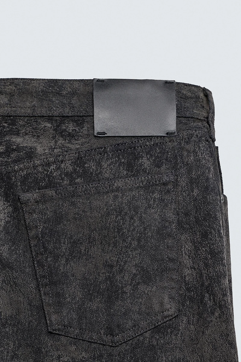 ABSTRACT JACQUARD STRAIGHT FIT JEANS